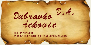 Dubravko Acković vizit kartica